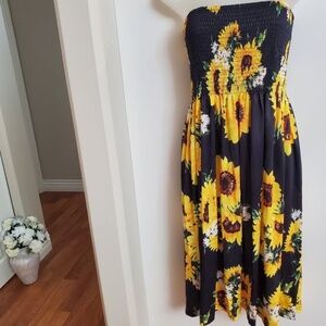 NWT Sunflowers Strapless Sundress XL/XXL